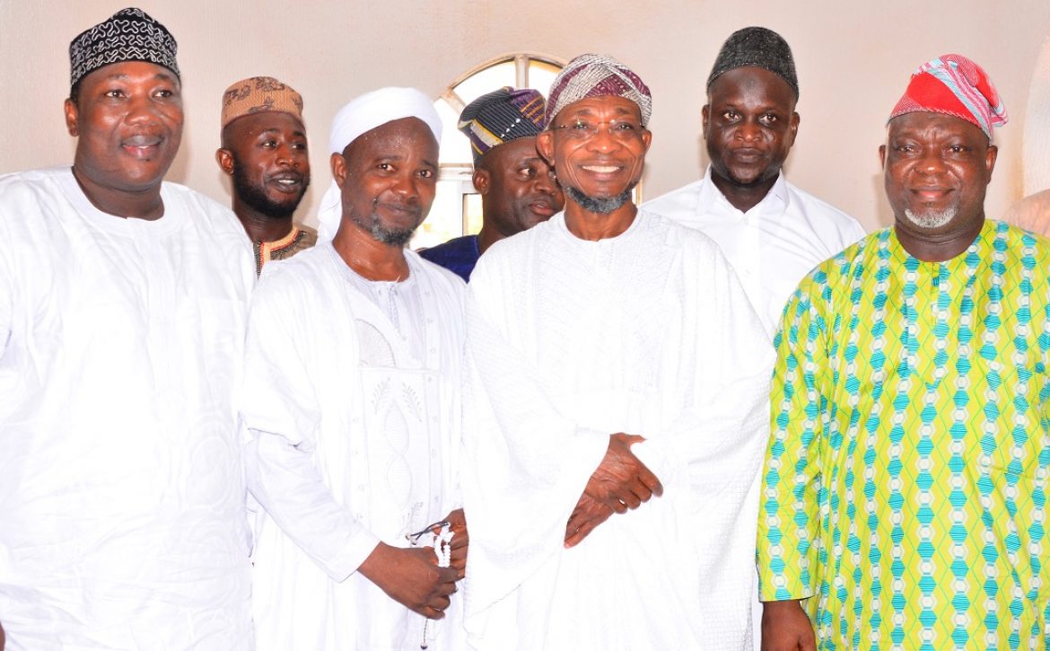 Aregbesola Prays at Allahu Lateef Mosque-1