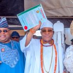 GOVERNOR ADELEKE PRESENTS STAFF OF OFFICE TO NEW OWA OBOKUN, OBA HAASTRUP.